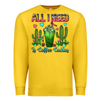 Lemon All I Need Is Coffee Cactus Frappe Premium Sweatshirt - FaDigitalArtStudio