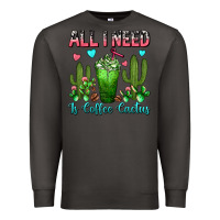 Smoke All I Need Is Coffee Cactus Frappe Premium Sweatshirt - FaDigitalArtStudio