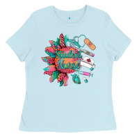 Baby Blue western student nurse medical instruments Ladies Tee - BarkalooDesign
