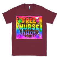 Burgundy Free Nurse Hugs LGBTQ+ Tumbler Classic Tee - BundleAndBundleShop