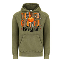 Vintage Olive Thankful Grateful Blessed Vintage Hoodie - MaliasSmallBusiness