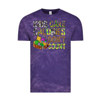 Cloud Purple King Cake Calories Don't Count Mardi Gras Vintage Tee - BundleAndBundleShop