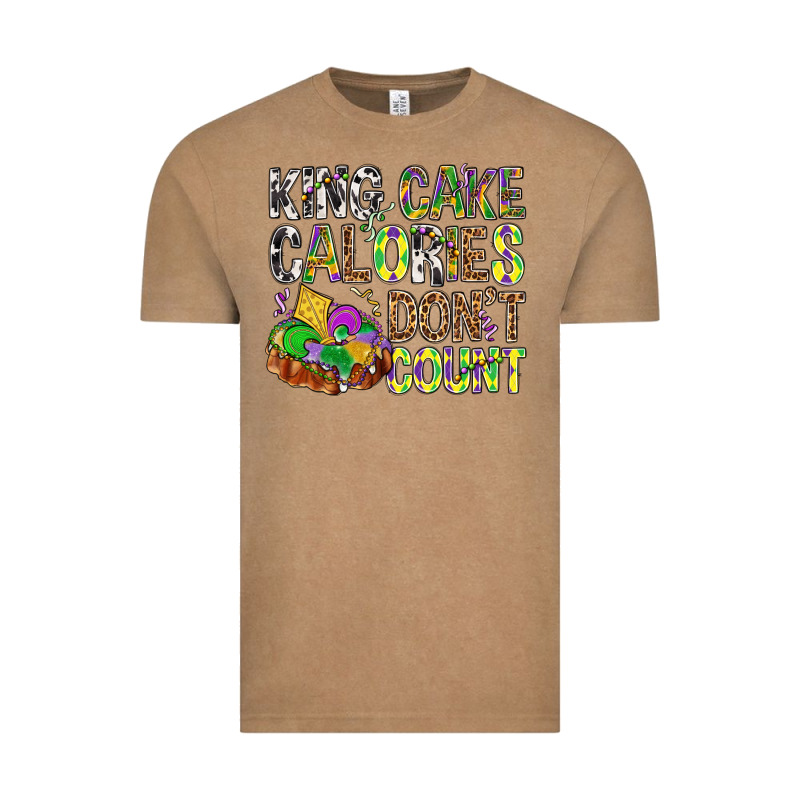 King Cake Calories Don't Count Mardi Gras Vintage Tee by BundleAndBundleShop | Teevron