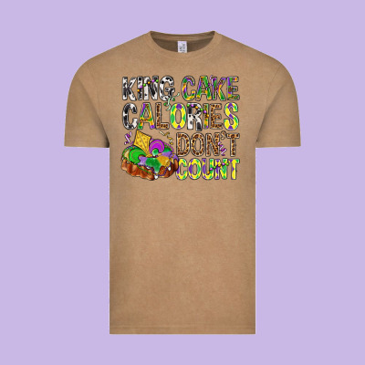 King Cake Calories Don't Count Mardi Gras Vintage Tee Designed By Bundleandbundleshop