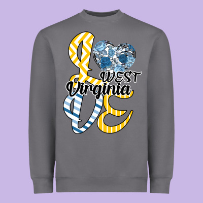 Love West Virginia Heavyweight Sweatshirt Designed By Bettercallsaul