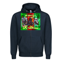 Navy merry christmas gnomies Zipper Hoodie - CowGirlArtShop
