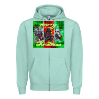 Seafoam merry christmas gnomies Zipper Hoodie - CowGirlArtShop