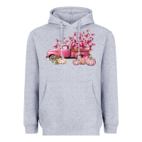 Heather Grey Breast Cancer truck Heavyweight Hoodie - FaDigitalArtStudio