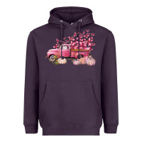 Plum Breast Cancer truck Heavyweight Hoodie - FaDigitalArtStudio