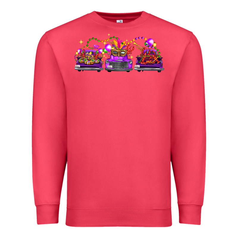 Mardi Gras Farm Trucks Premium Sweatshirt by FaDigitalArtStudio | Teevron