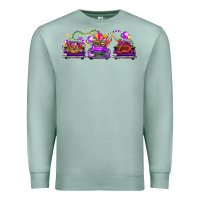 Seafoam Mardi Gras Farm Trucks Premium Sweatshirt - FaDigitalArtStudio