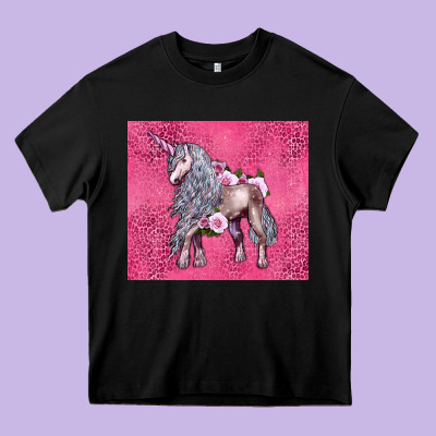 Unicorn Heavy Core Tee Designed By Lillyallendesigns
