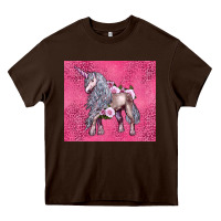 Chocolate Brown unicorn Heavy Core Tee - LillyAllenDesigns