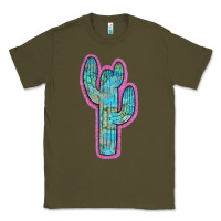 Army Green Western Turquoise Cactus Classic Tee - RanaPortraitStore