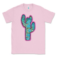 Bubblegum Pink Western Turquoise Cactus Classic Tee - RanaPortraitStore