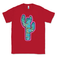 Red Western Turquoise Cactus Classic Tee - RanaPortraitStore