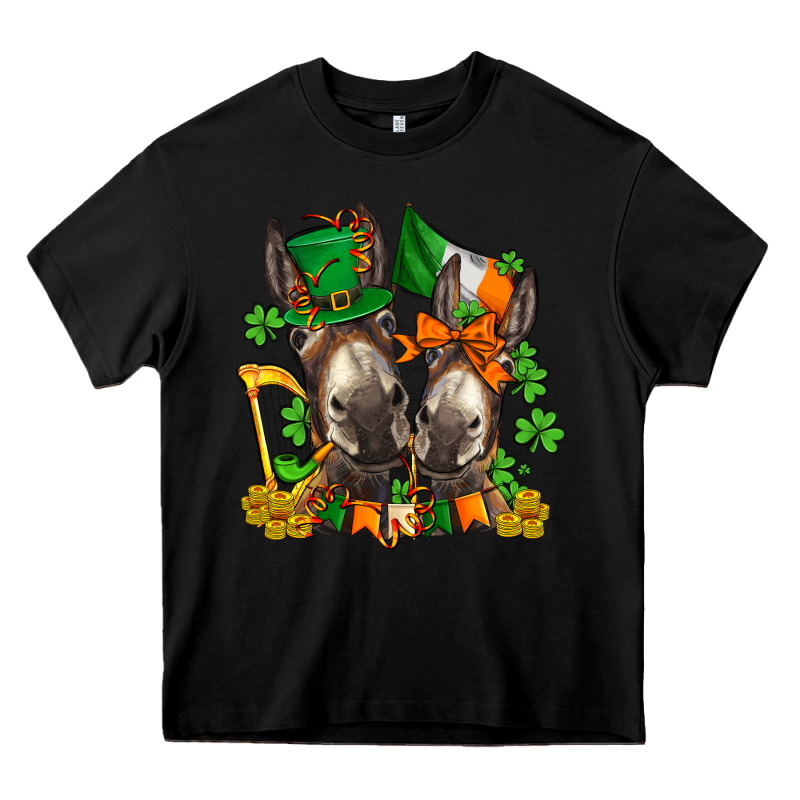 St Patricks Donkeys With  Shamrocks Heavy Core Tee by AdoDesignShop | Teevron