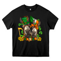 Black st patricks donkeys with  shamrocks Heavy Core Tee - AdoDesignShop