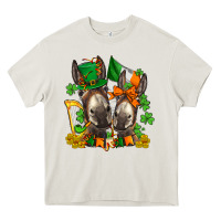 Cream st patricks donkeys with  shamrocks Heavy Core Tee - AdoDesignShop