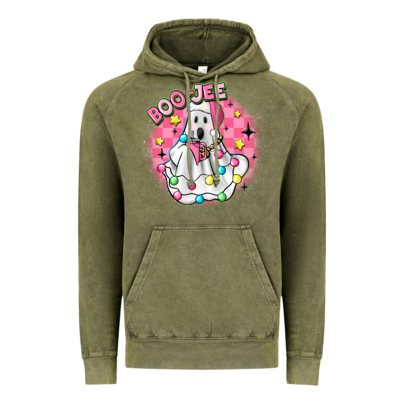 Boo Jee Pink Christmas Ghost Vintage Hoodie by MaliasSmallBusiness | Teevron