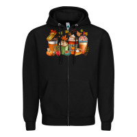 Black fall coffee cups Zipper Hoodie - CowGirlArtShop