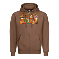 Chestnut fall coffee cups Zipper Hoodie - CowGirlArtShop