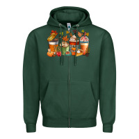 Sports Green fall coffee cups Zipper Hoodie - CowGirlArtShop