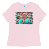 Bubblegum Pink western blessed nurse pink floral arrow  background Ladies Tee - BarkalooDesign