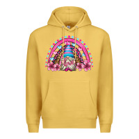Antique Gold valentine's day rainbow gnome olivia Premium Hoodie - OliviaCreatesArt