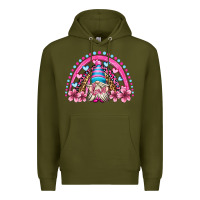 Army Green valentine's day rainbow gnome olivia Premium Hoodie - OliviaCreatesArt