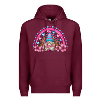 Burgundy valentine's day rainbow gnome olivia Premium Hoodie - OliviaCreatesArt