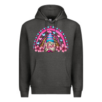 Charcoal Heather valentine's day rainbow gnome olivia Premium Hoodie - OliviaCreatesArt