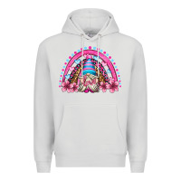Dove Grey valentine's day rainbow gnome olivia Premium Hoodie - OliviaCreatesArt
