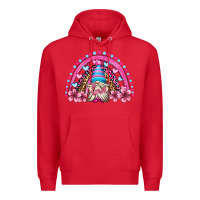 Red valentine's day rainbow gnome olivia Premium Hoodie - OliviaCreatesArt