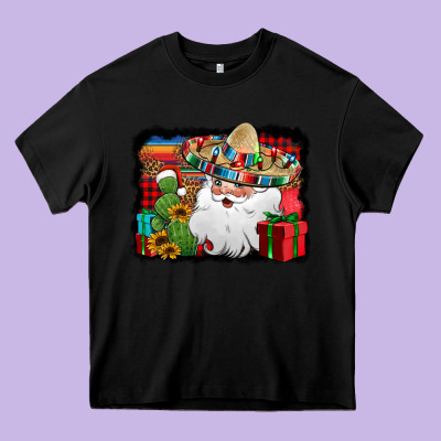 Santa Claus Spanish Christmas Heavy Core Tee Designed By Jasminsmagicworld