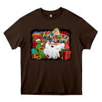 Chocolate Brown Santa Claus Spanish Christmas Heavy Core Tee - Jasminsmagicworld