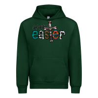Forest Green Happy Easter Urban Hoodie - CowhideDigitalArt