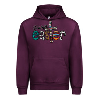 Mauve Wine Happy Easter Urban Hoodie - CowhideDigitalArt