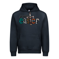 Navy Happy Easter Urban Hoodie - CowhideDigitalArt