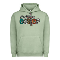 Pigment Oil Green Happy Easter Urban Hoodie - CowhideDigitalArt
