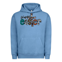 Pigment Pebble Blue Happy Easter Urban Hoodie - CowhideDigitalArt