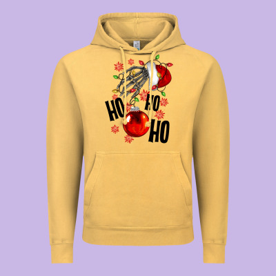 Ho Ho Ho Skeleton Vintage Hoodie Designed By Nancycooperartshop