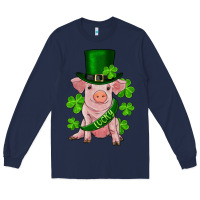 Navy st. patrick's day lucky baby pig Long Sleeve Tee - RanaPortraitStore