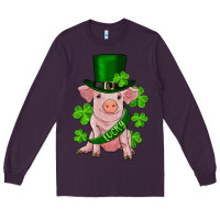 Plum st. patrick's day lucky baby pig Long Sleeve Tee - RanaPortraitStore