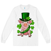 White st. patrick's day lucky baby pig Long Sleeve Tee - RanaPortraitStore