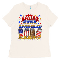 Bone getting star spangled hammered Ladies Tee - NancyCooperArtShop
