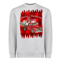 Heather Grey Merry Christmas Y'all Truck Heavyweight Sweatshirt - Bettercallsaul