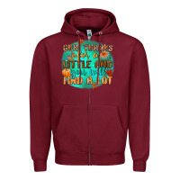Burgundy give thanks for a little and you will find a lot Zipper Hoodie - CowGirlArtShop