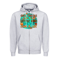 Heather Grey give thanks for a little and you will find a lot Zipper Hoodie - CowGirlArtShop