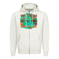 Oatmeal Heather give thanks for a little and you will find a lot Zipper Hoodie - CowGirlArtShop